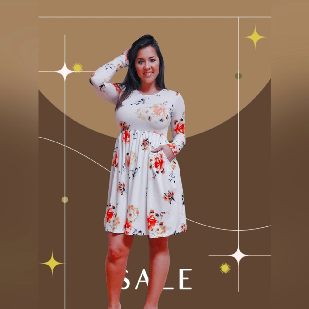 Soft, long sleeve, mini dress
